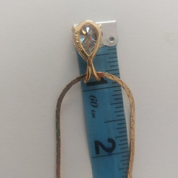 Vargas H.G.E. Faux Diamond Tear Drop Necklace Vintage 1940's 17 Inches - Picture 5 of 11